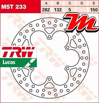 Disque de frein Arrière TRW Lucas MST 233 pour Yamaha FJ 1200 ABS 3YA 1991-1996