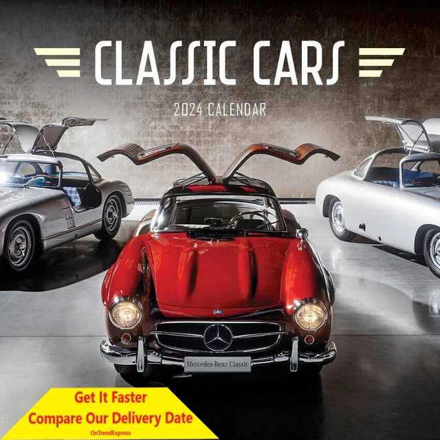 2024 Calendar Classic Cars Square Wall by Paper Pocket 30cm x 30cm