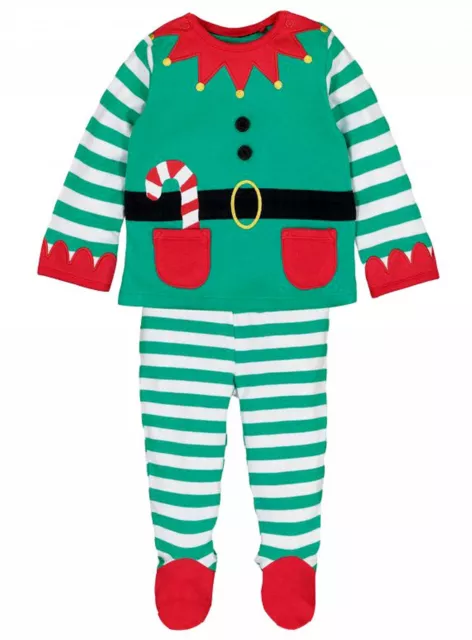 Baby Boys / Girls Elf Christmas Fun Comfy Outfit Pyjama Set 3-6M