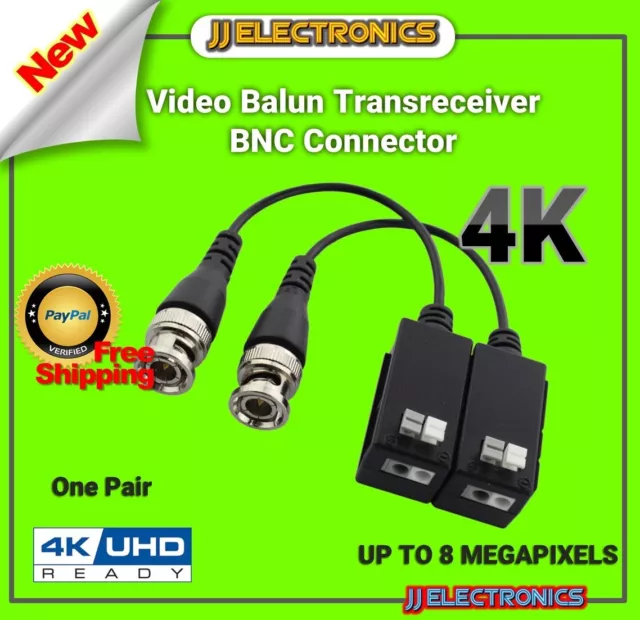 Video Balun 8Mp Video Passive Utp Hd Cvi Tvi Ahd Coaxial Bnc To Utp  4K / Hd