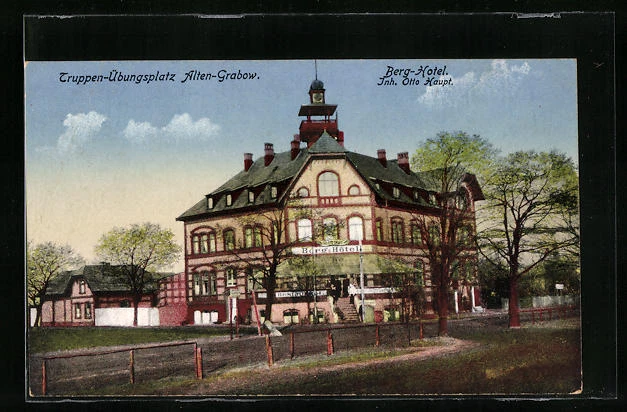 AK Alten-Grabow, Truppen-Übungsplatz, Berg Hotel Haupt 1916