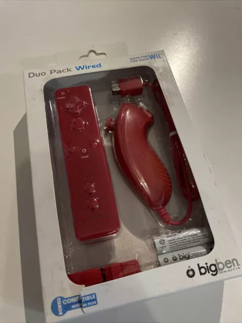 NEUF NEW manette + nunchuk rouge taille officiel nintendo WII/U 🎮🎮🎮🎮🎮🎮🎮