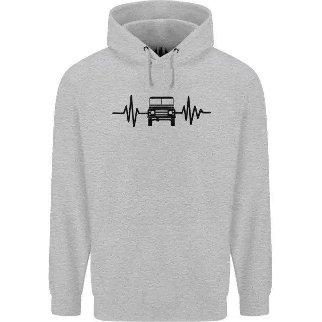 Felpa con cappuccio da uomo 4x4 battito cardiaco pulse off roading 80% cotone