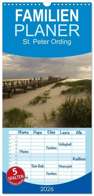 FAMILIENPLANER 2026 - St. Peter Ording 2026 mit 5 Spalten (Wandkalender