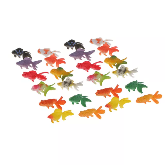 24 Plastic Goldfish Animal Toys Kids Birthday Party Gift Aquarium Decoration