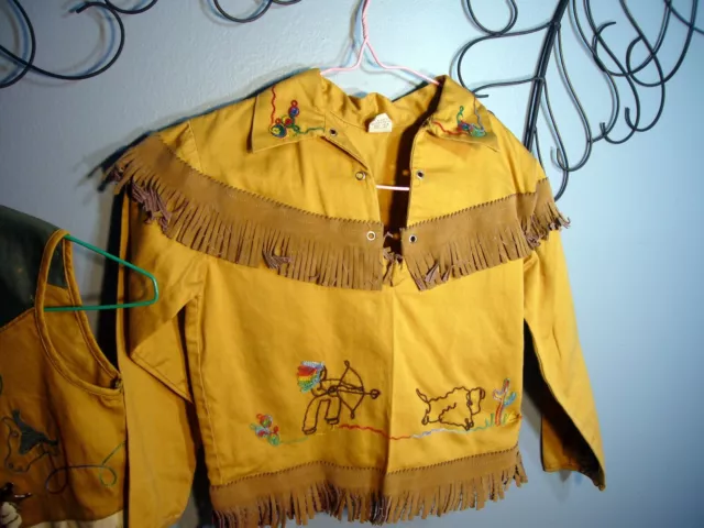 2 Walls of Texas Vintage 50's Child's SZ 6X /7 Native American Indian Cowboy Set 3