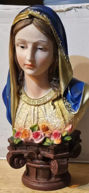 Our Lady Of Guadalupe Virgin Mary Rose Flower Pray Religious Figurine Statue