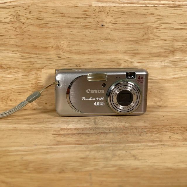 Canon PowerShot A430 PC1186 Silver LCD Dispaly 4.0 MP Digital Camera For Parts