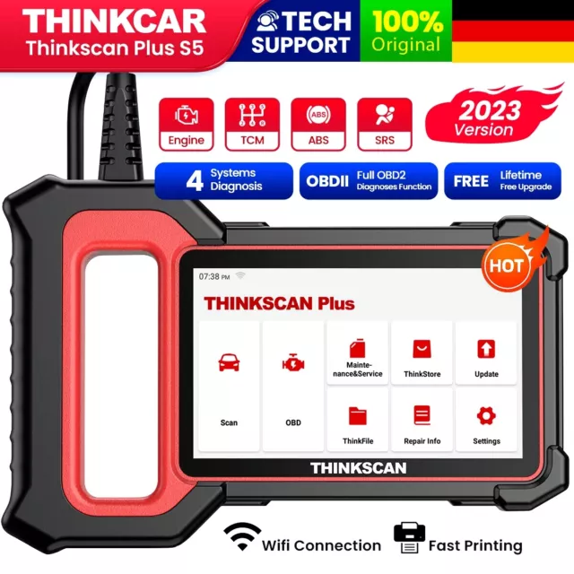 ThinkScan Plus S5 dispositivo diagnostico professionale per auto OBD2 scanner ABS SRS ECM TCM strumento