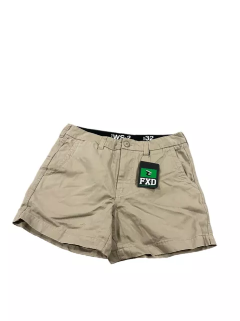 FXD Men’s Work Shorts Size 32 Beige Pockets Tradie WS2 BNWT