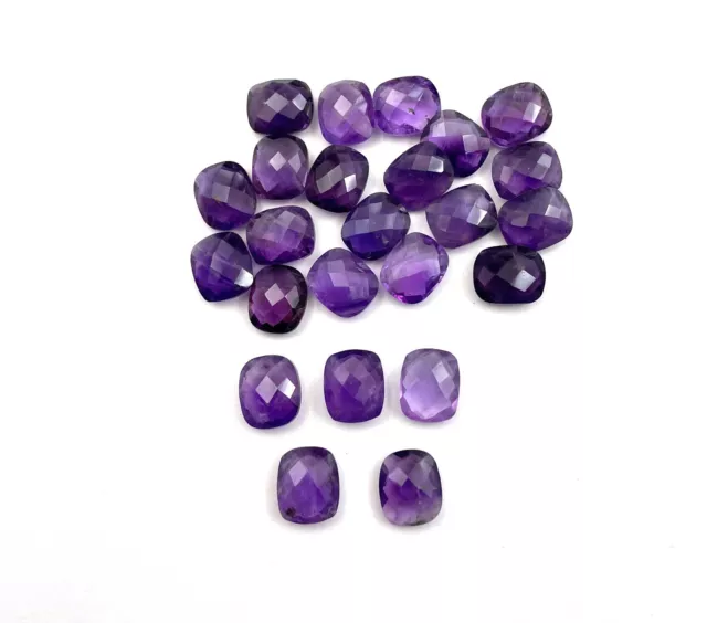 Natural  Amethyst Cushion Briolette Cut Loose Gemstone 24 Pcs 10*12 MM 105 CT