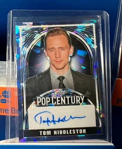 TOM HIDDLESTON 2024 Leaf Pop Century Metal 1/1 Blue Crystals Auto Loki