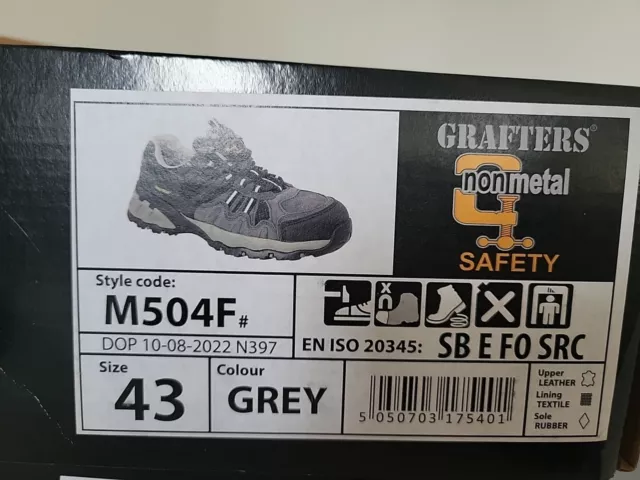 Grafters M504F Composite Non-Metal Safety Trainer Shoe