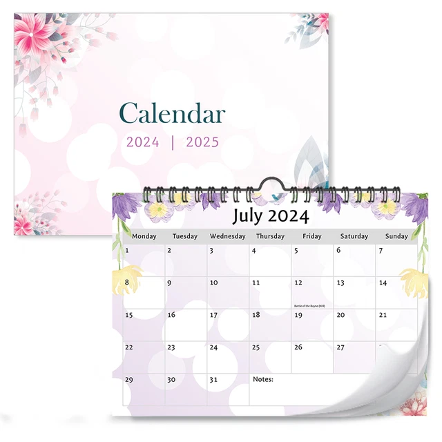 Floral calendar 2024 uk 18 month wall calendar 2024 25 a4 monthly