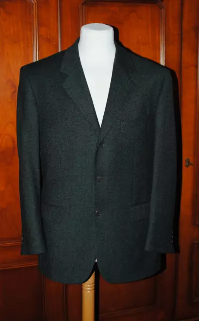 Veste homme, De Fursac, tweed laine, chiné noir, vert, bleu, taille 52, qualité.