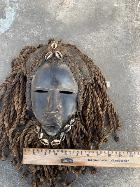 Dan Mask with Cowries and Rope Beard African mask great size OFFERS #2 3