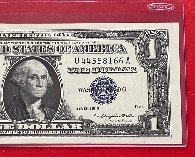 1957B  $1 Dollar Silver Certificate (Blue Seal) Block U-A , Uncirculated