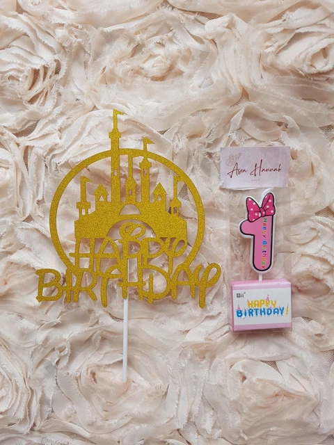Candele Buon Compleanno Minnie Topolino Numero 1 + Topper Torte Disney ♡