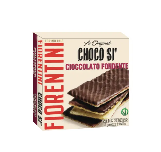 Fiorentini Choco Si' Cialde di Riso e Mais Ricoperto di Cioccolato Fondente 104g
