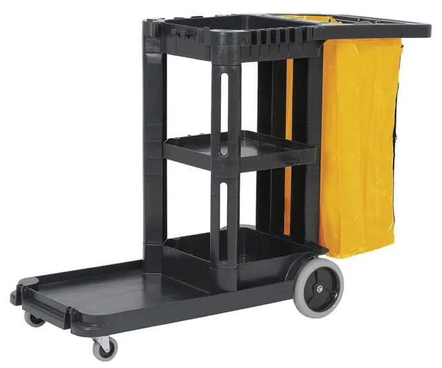 Tough Guy 5Jky3 38" X 19-3/4" X 56" 1 Shelf (Black) Janitor Cart 186836