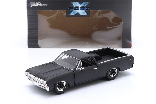 Model auta Chevrolet El Camino 1967 Rychle a zb. (10) černá matná (Fast & Furious)1:24 Jada Toys