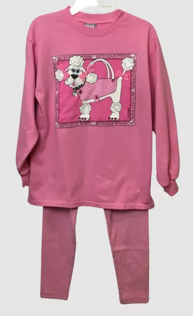 ZOODLES GIRLS 2 pc Pink Poodle Purse Sweatshirt & Leggings Set ...