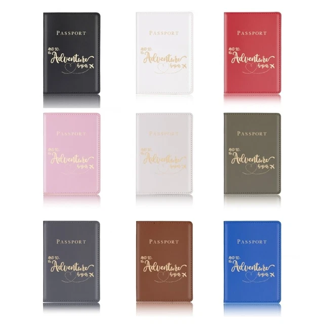 Passport Holder Cover Wallet Leather Card Case Travel Bride Groom Wedding