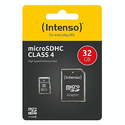 32GB Intenso Carte Mémoire Highspeed Mirco SD Micro SDHC Classe 4 +Adaptateur SD 2