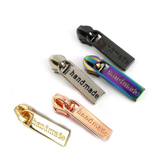 5PC 5# Handmade Zipper Pull Slider Zinc Alloy Metal Head Bag Clothing Repair DIY