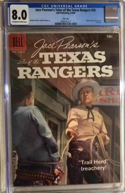 JACE PEARSON OF THE TEXAS RANGERS #20 (1958) Dell Comics file copy CGC 8.0