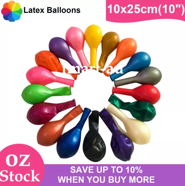 10x 25cm/10" Helium Latex Standard Balloons Party Wedding Birthday