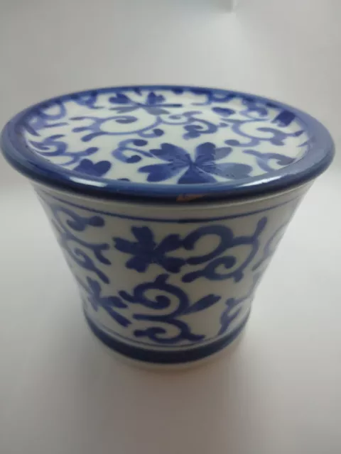 Antique Japanese Blue and White Porcelain Imari Soba Choko Cup With lid