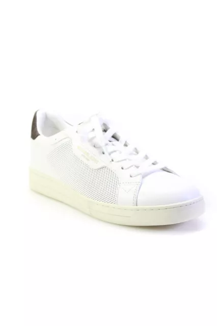 MICHAEL MICHAEL KORS Mens Keating Lace Up Sneakers Brown White Leather ...