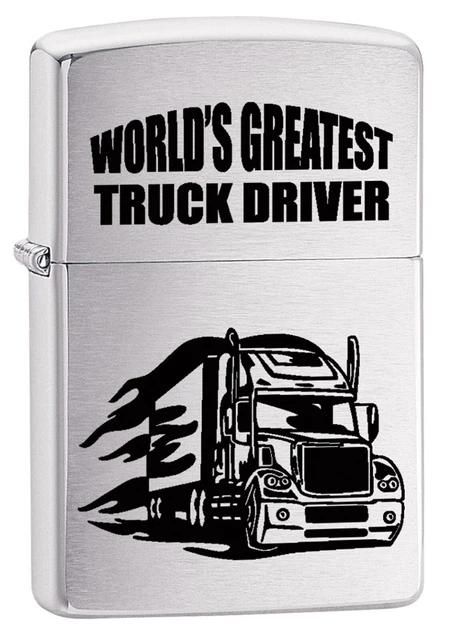 Zippo Lighter, World's Greatest Truck Driver - Brushed Chrome 76968