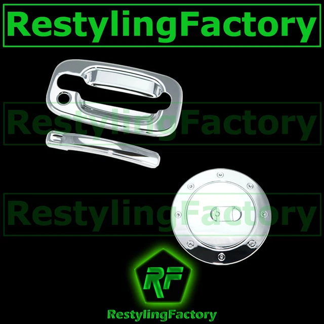 00-06 GMC Yukon+XL Triple Chrome plated Tailgate Barn Rear Door handle+Gas Cover