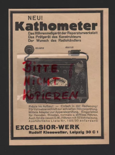 LEIPZIG, Werbung 1936, Excelsior-Werk Rudolf Kiesewetter