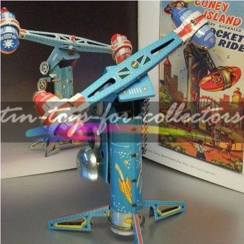 Rocket Ride Blue Amazon REMAKE CONEY ISLAND Rocket Ride De Alps Avec Uhrwerkaufzug Tôle Litho ...