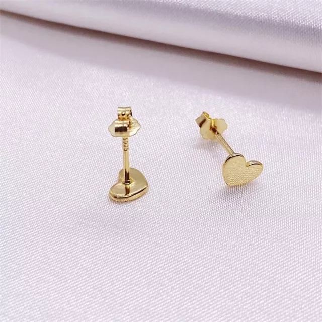 9ct gold stud earrings heart design 5 mm pair