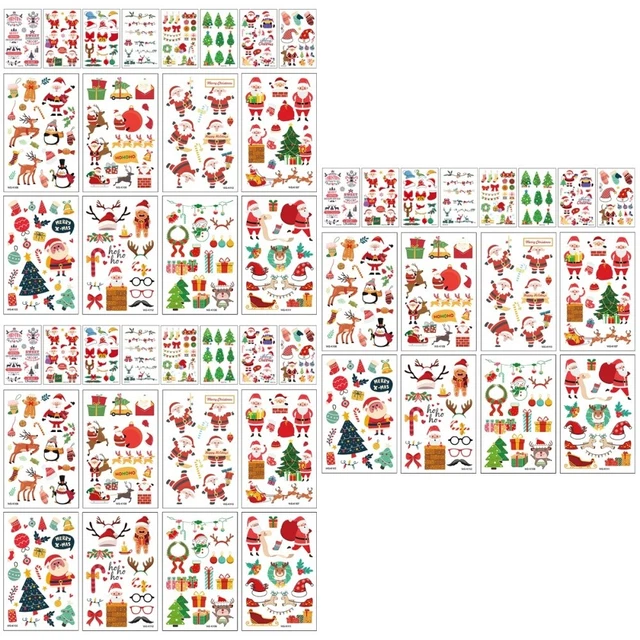 48 fogli Di natale Tatuaggi Decalcomanie Bambini Tatuaggi Temporanei
