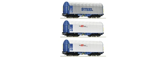 Wagon bâché coils Shimmns bleu DB - ROCO 47443 - Train HO