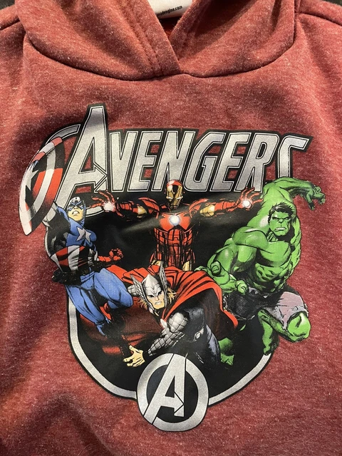 Boys Hoodie Marvel Avengers Red Size 6/7 Iron Man Captain￼ America Hulk Thor