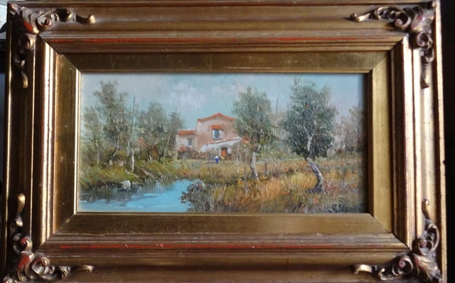 Vecchio Quadro Dipinto Ad Olio Firmato