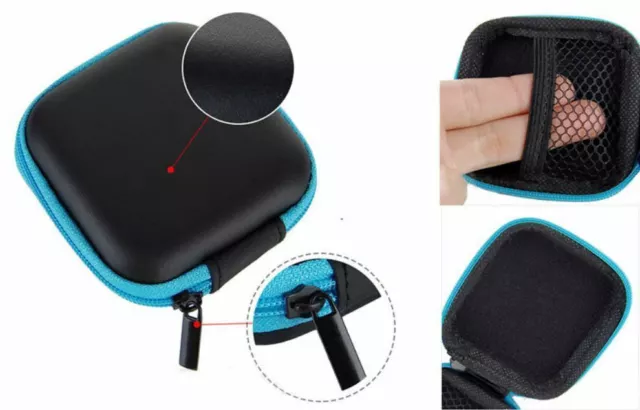 Portable Case for Headphones Case Mini Zippered Round Storage Hard Bag Headset