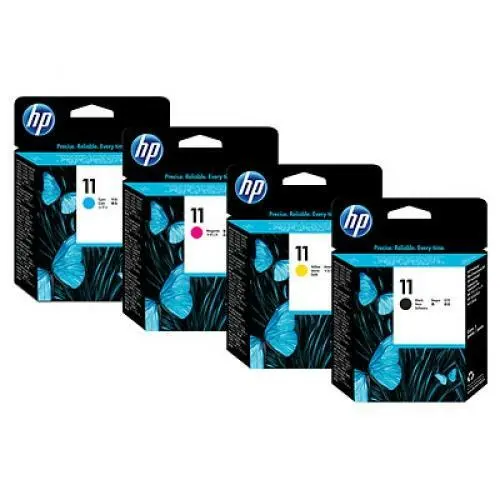 Genuine HP 11 Black Cyan Magenta Yellow Printheads lot - FREE DELIVERY! VAT inc.