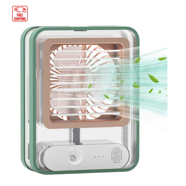 Mini Ventilatore Portatile Pieghevole USB Ricaricabile, 5 Velocità, Blu, Per Scrivania