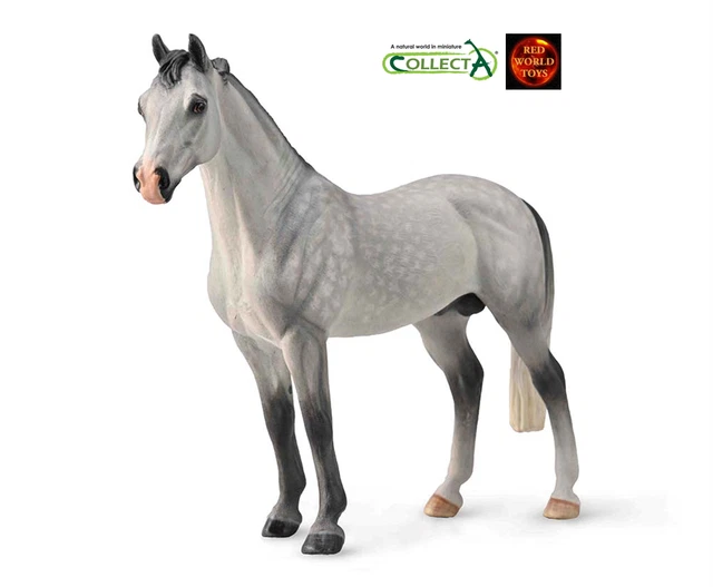 HANOVERIAN STALLION DAPPLED Grey Horse Toy Model Figure by CollectA