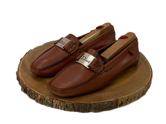 Christian Dior Driving Shoes US 6.5 EU 36.5 Womens Loafers Brown Caramel Italy
