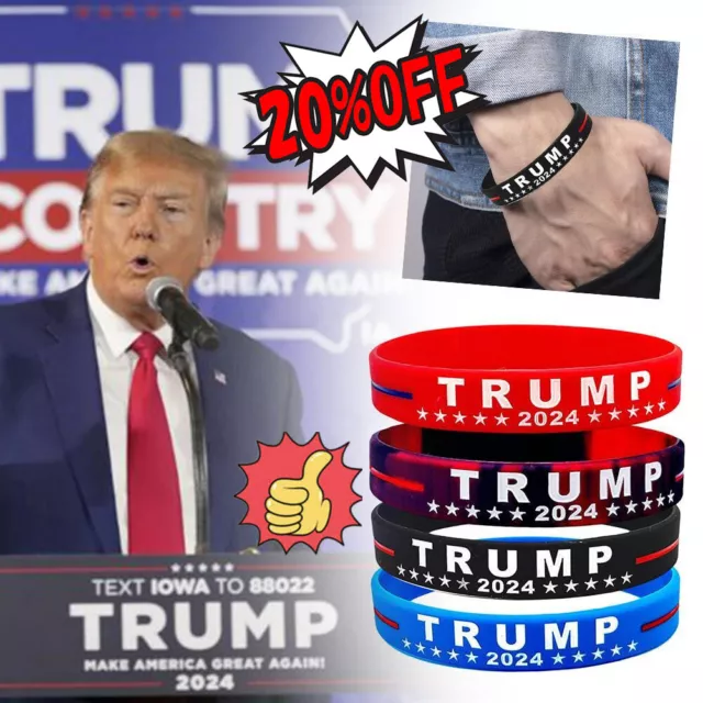 New 1/10pc Trump Silicone Bracelet Party Favor Keep America Great Wristband Sell