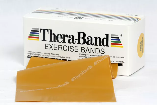 Original Thera-Band Übungsband | 2 m Gold max Stark | Widerstandsband Fitness