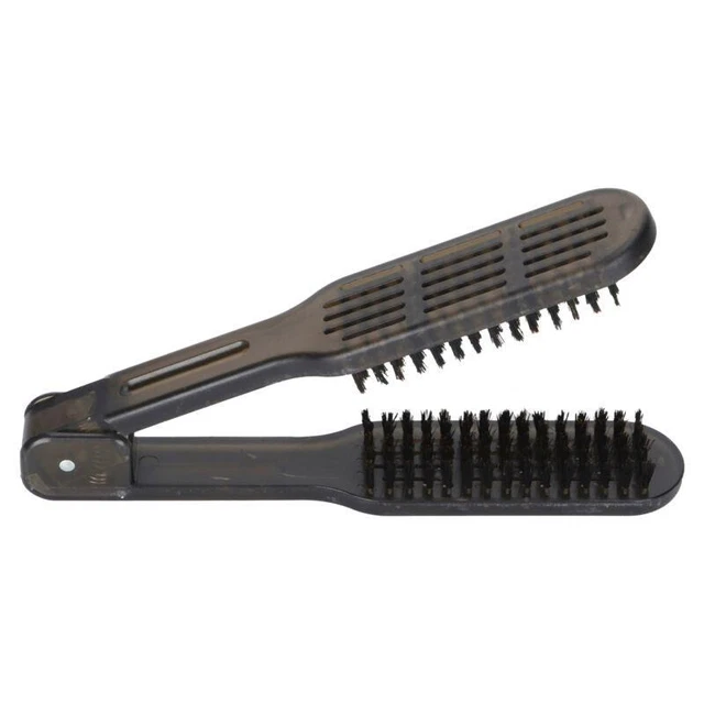 Pettine per raddrizzare capelli 2 in 1 | Raddrizzatore per capelli morsetto su due lati